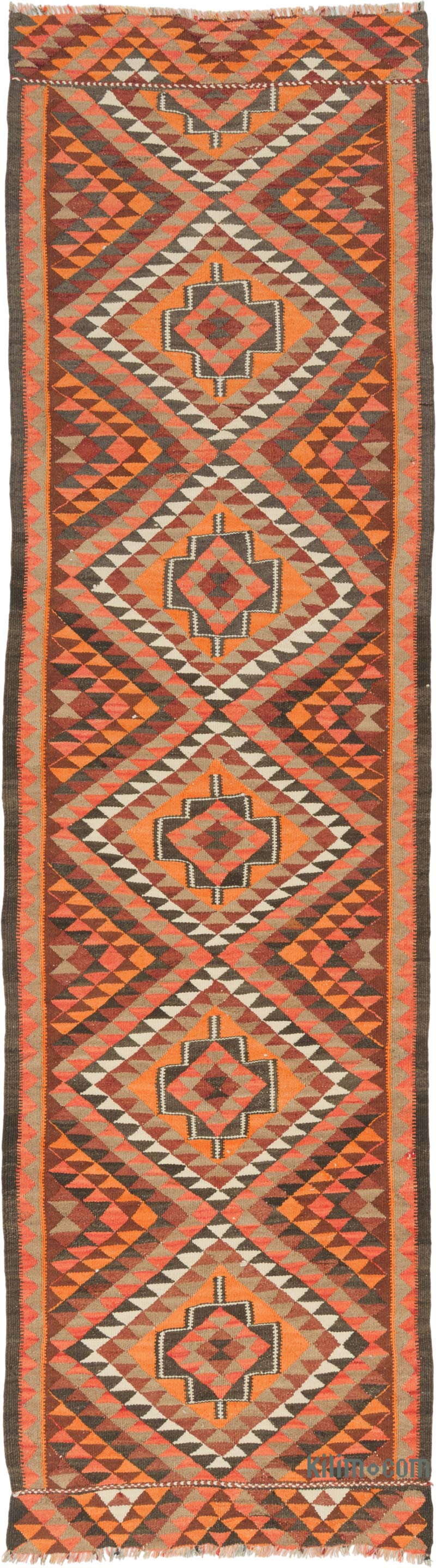 Vintage Herki Kilim Runner - 3' 1" x 10' 10" (37" x 130") - K0085308