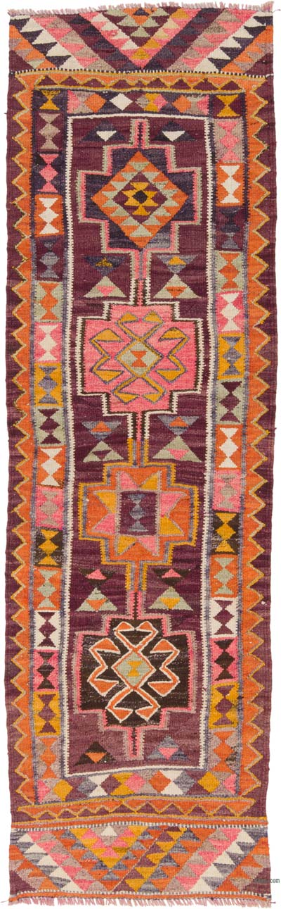 Vintage Herki Kilim Yolluk - 84 cm x 278 cm