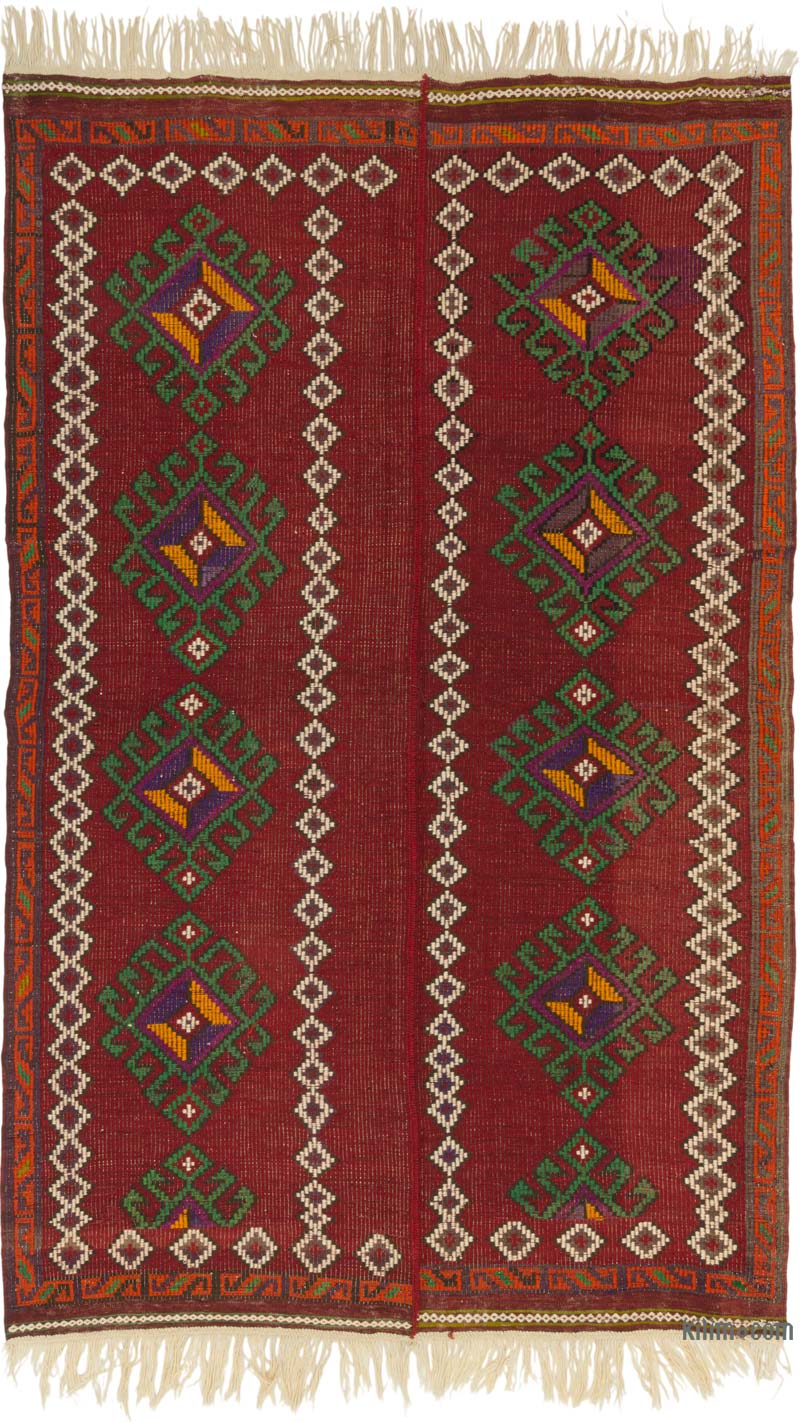 Vintage Anatolian Jijim Rug - 5' 3" x 8' 2" (63" x 98") - K0085321