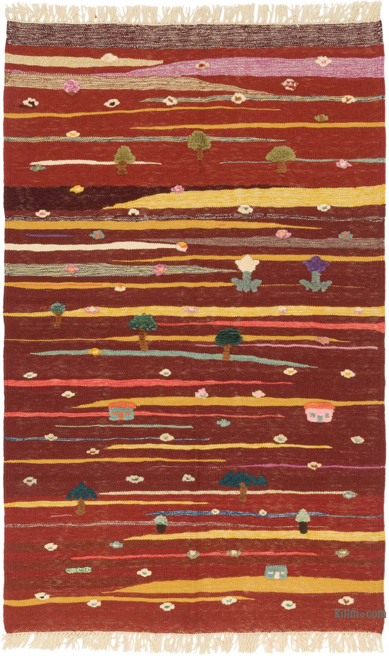 New Handwoven Turkish Kilim Rug - K0085323
