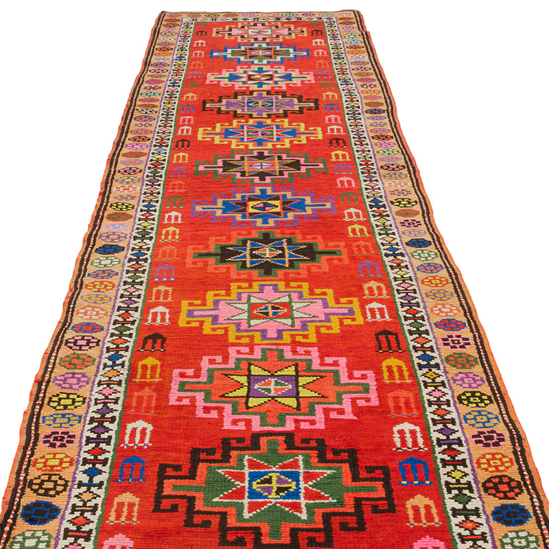 Alfombra Vintage de pasillo - 85 cm x 374 cm - K0085331