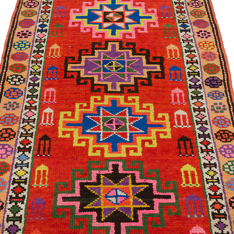 Alfombra Vintage de pasillo - 85 cm x 374 cm - K0085331