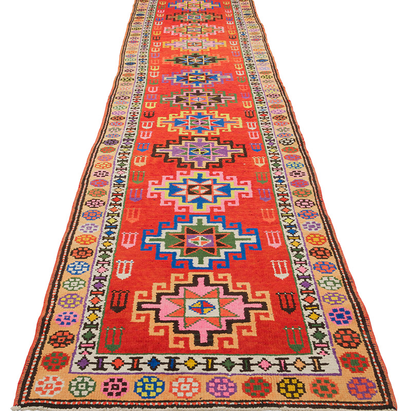 Alfombra Vintage de pasillo - 85 cm x 374 cm - K0085331