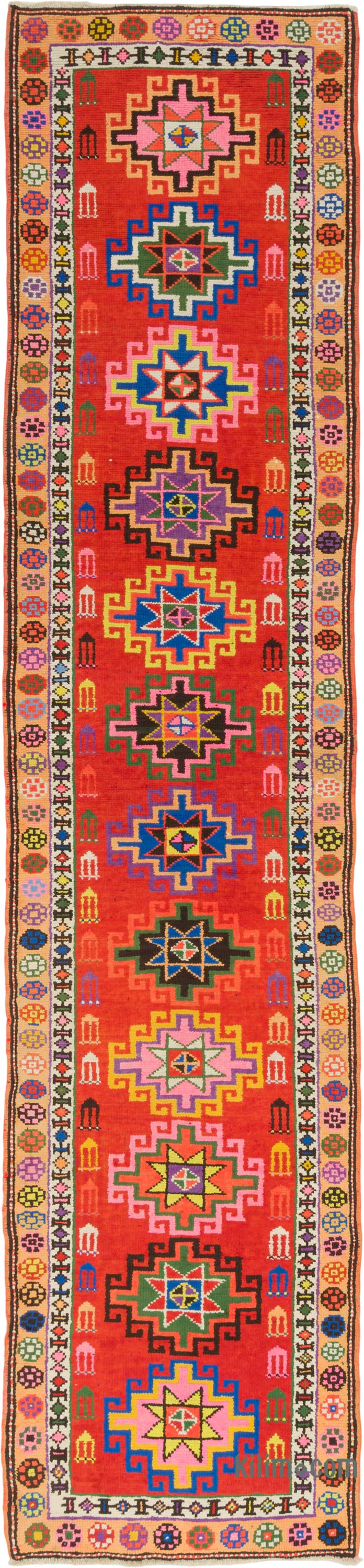 Alfombra Vintage de pasillo - 85 cm x 374 cm - K0085331