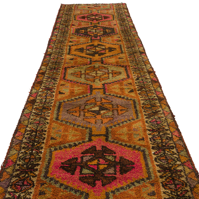 Vintage Tribal Runner Rug - 3' 1" x 11' 3" (37" x 135") - K0085342