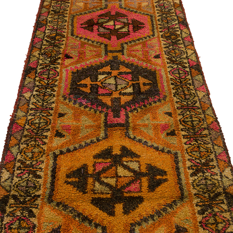 Vintage Tribal Runner Rug - 3' 1" x 11' 3" (37" x 135") - K0085342