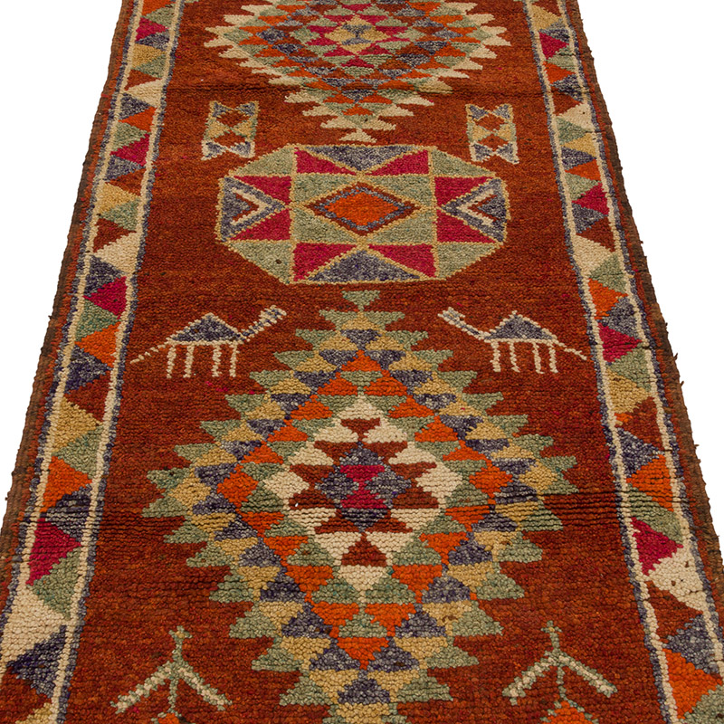 Vintage Tribal Runner Rug - 2' 11" x 11' 8" (35" x 140") - K0085347