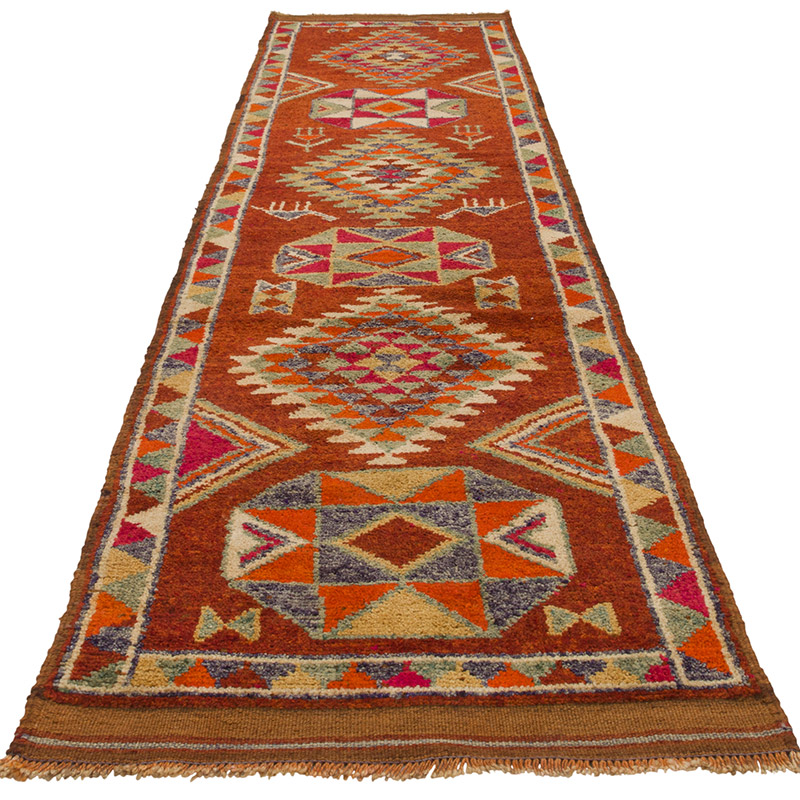 Vintage Tribal Runner Rug - 2' 11" x 11' 8" (35" x 140") - K0085347