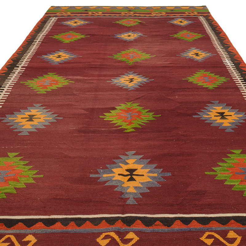 Vintage Cal Kilim Rug - 6' 2" x 12' 6" (74" x 150") - K0085348