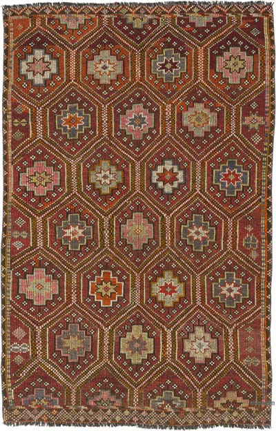 Vintage Anatolian Jijim Rug - 6' 1" x 9' 5" (73" x 113")