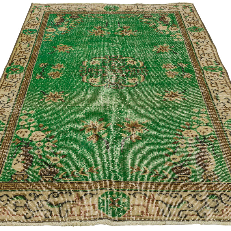 Alfombra Vintage Turca Anudada a Mano - 115 cm x 197 cm - K0085395