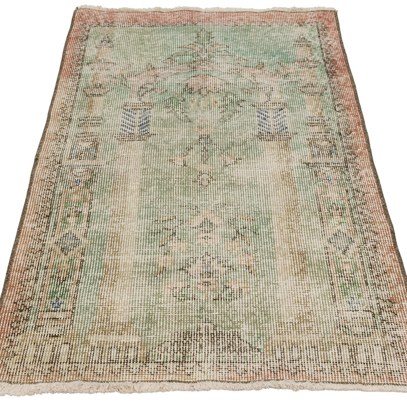 Alfombra Vintage Turca Anudada a Mano - 70 cm x 122 cm - K0085398