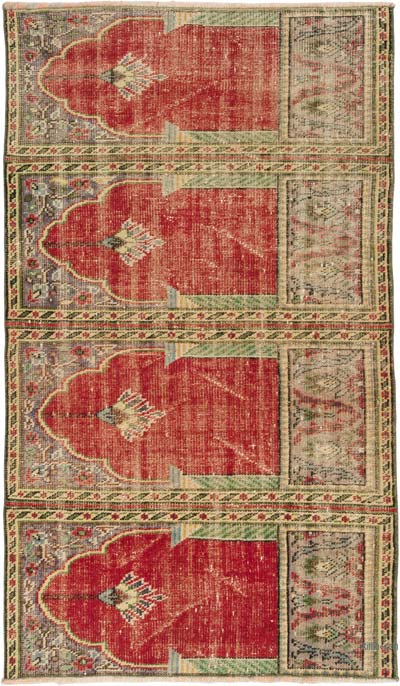 Vintage Turkish Hand-Knotted Rug - 4' 3" x 7' 3" (51" x 87")
