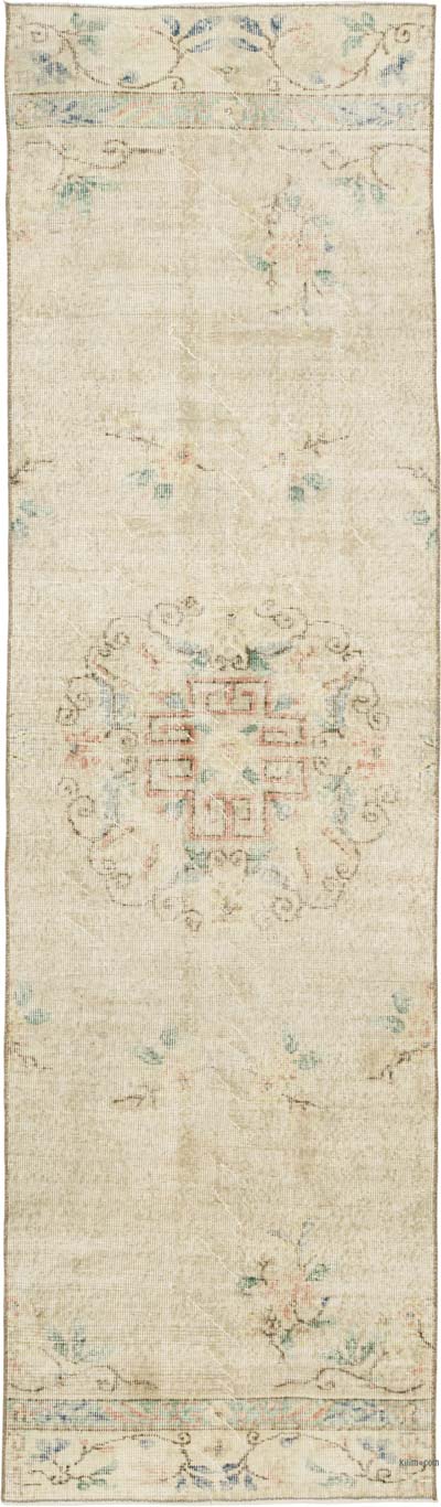 Vintage Turkish Hand-Knotted Runner - 2' 7" x 9' 1" (31" x 109")