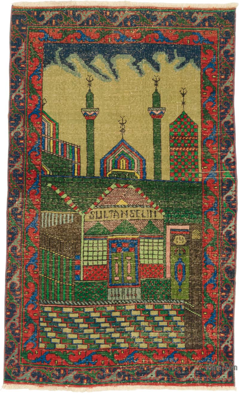 El Dokuma Vintage Halı - 97 cm x 160 cm - K0085412