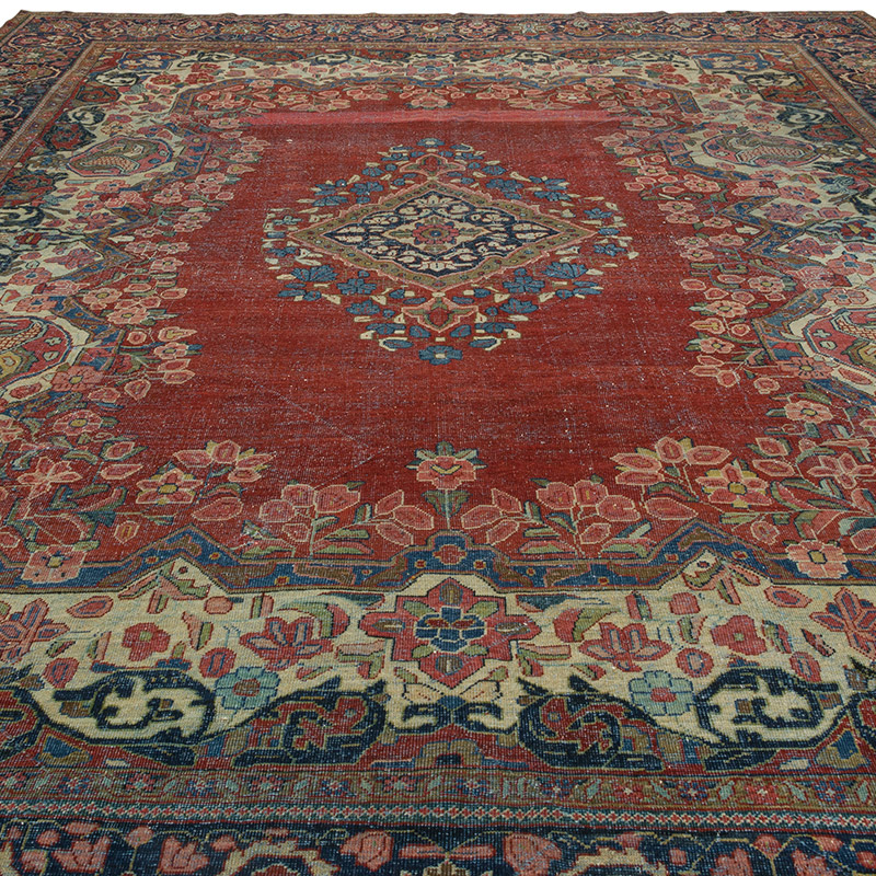 Vintage Hand-Knotted Oriental Rug - 10' 2" x 13' 7" (122" x 163") - K0085420