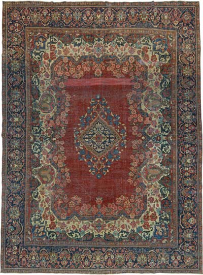 Vintage Hand-Knotted Oriental Rug - 10' 2" x 13' 7" (122" x 163")