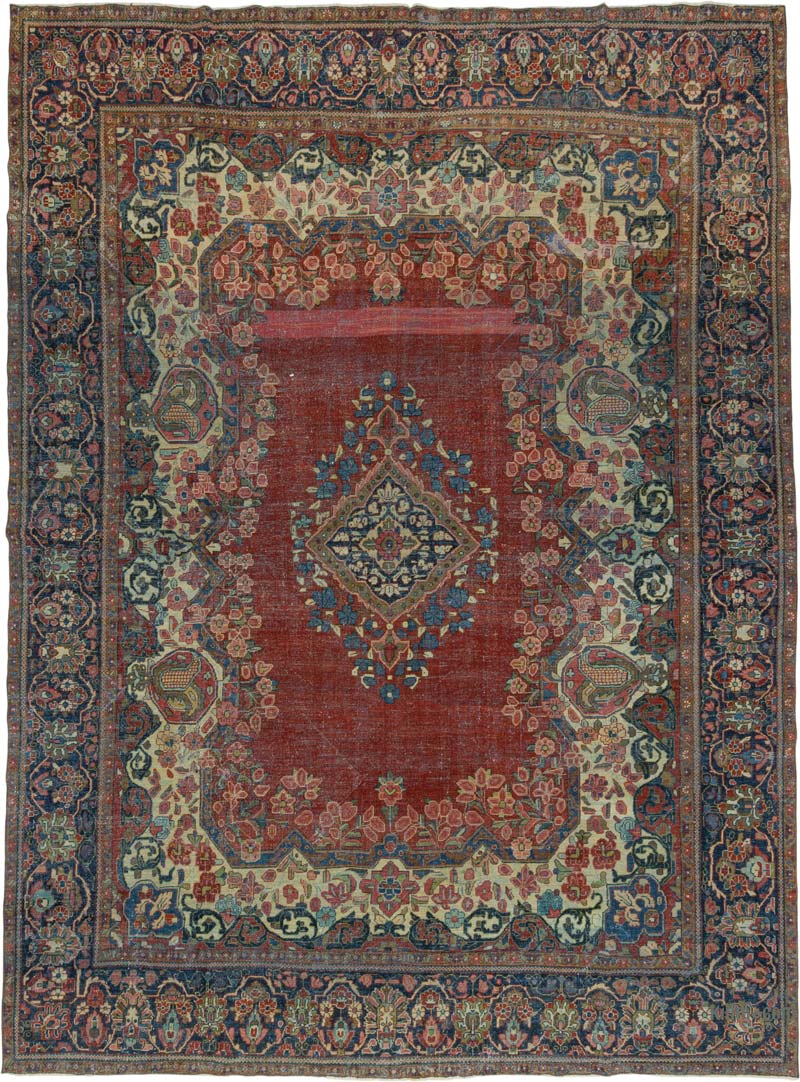 Vintage Hand-Knotted Oriental Rug - 10' 2" x 13' 7" (122" x 163") - K0085420