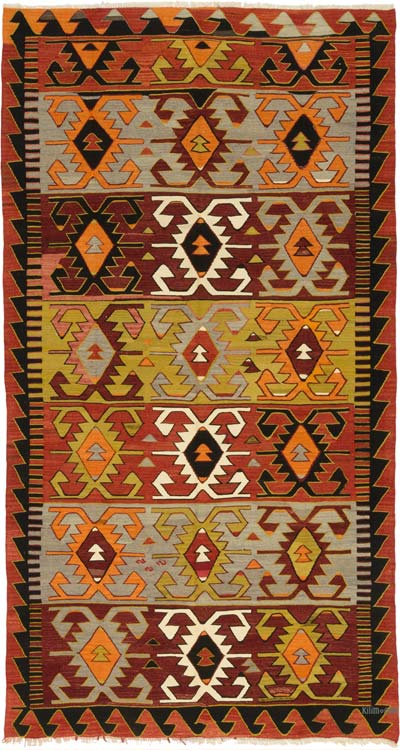 Vintage Konya Kilim Rug - 6' 1" x 11'  (73" x 132")