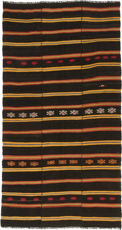 Vintage Anatolian Kilim Rug - 6' 5" x 12' 2" (77" x 146")