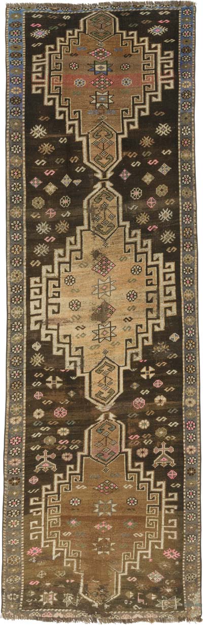 Vintage Tribal Runner Rug - 3' 1" x 9' 5" (37" x 113")