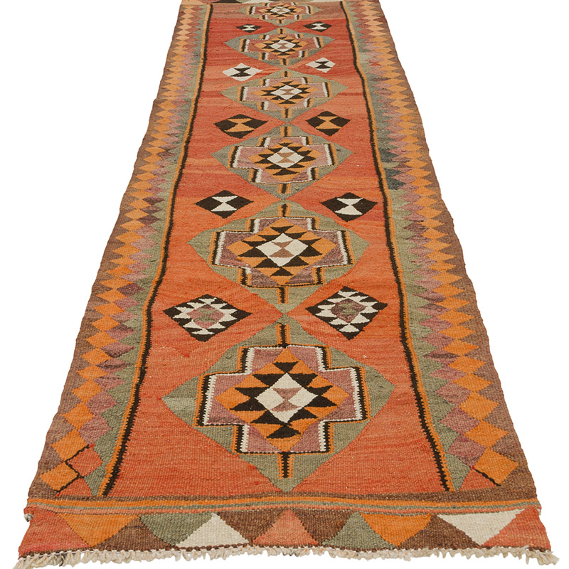 Vintage Herki Kilim Runner - 2' 7" x 9' 1" (31" x 109") - K0085499