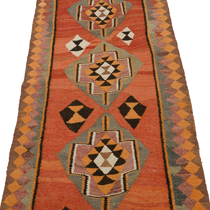 Vintage Herki Kilim Runner - 2' 7" x 9' 1" (31" x 109") - K0085499