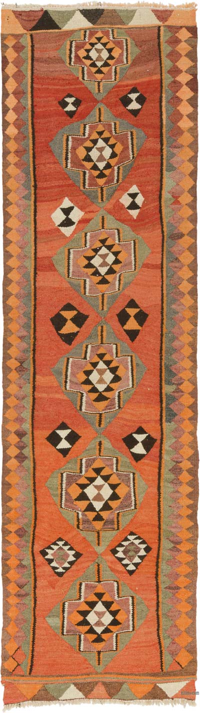 Vintage Herki Kilim Runner - 2' 7" x 9' 1" (31" x 109")