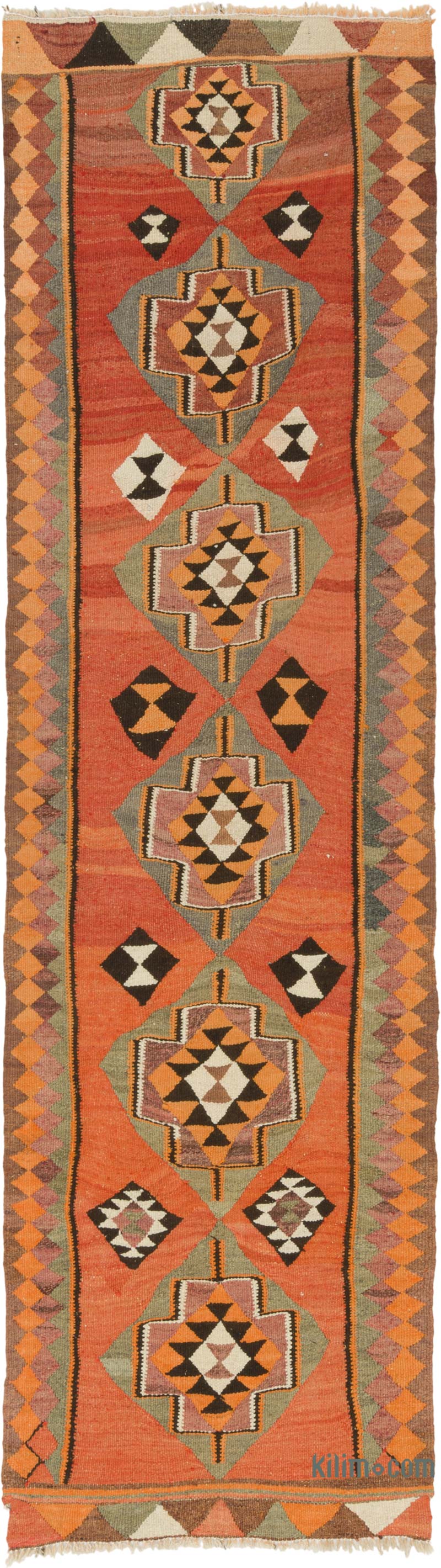 Vintage Herki Kilim Runner - 2' 7" x 9' 1" (31" x 109") - K0085499