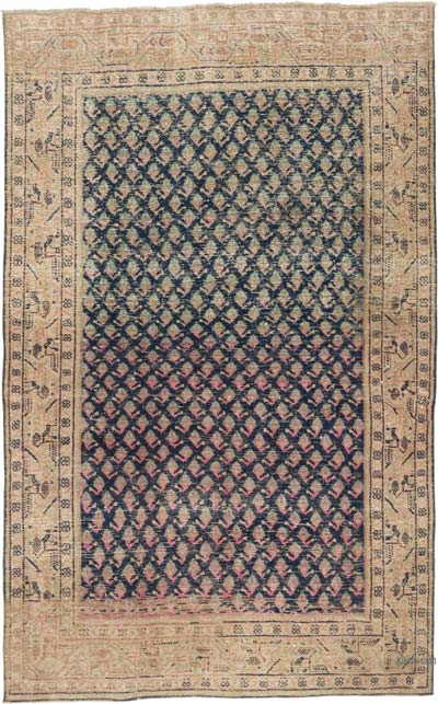 Vintage Hand-Knotted Oriental Rug - 4' 5" x 7' 1" (53" x 85")