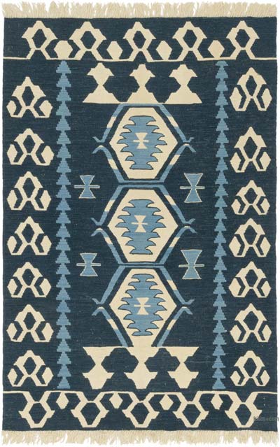 Yeni Kök Boya El Dokuma Kilim - 127 cm x 191 cm