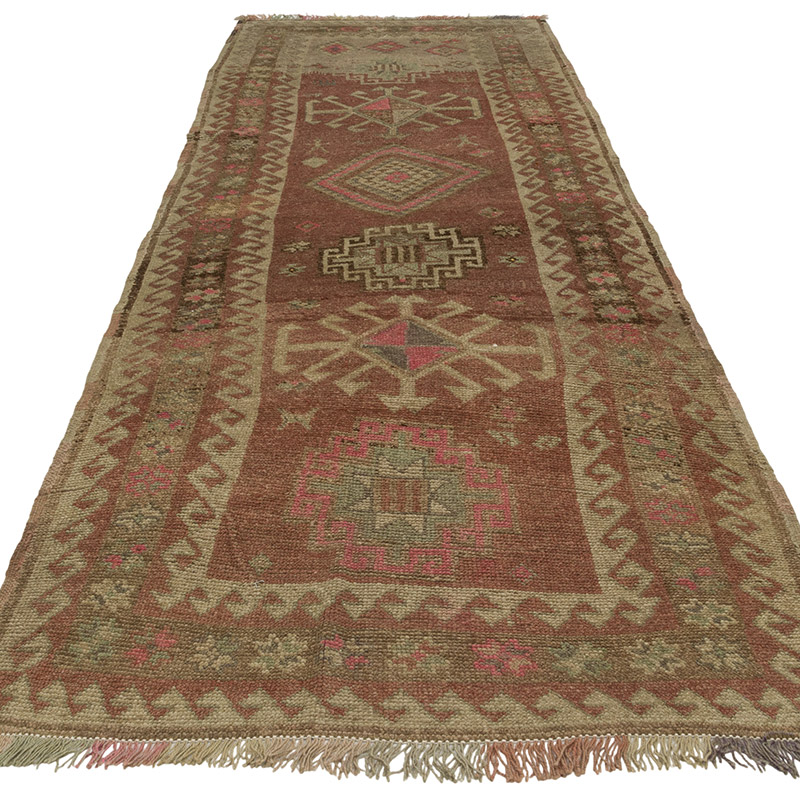 Alfombra Vintage de pasillo - 114 cm x 346 cm - K0085526