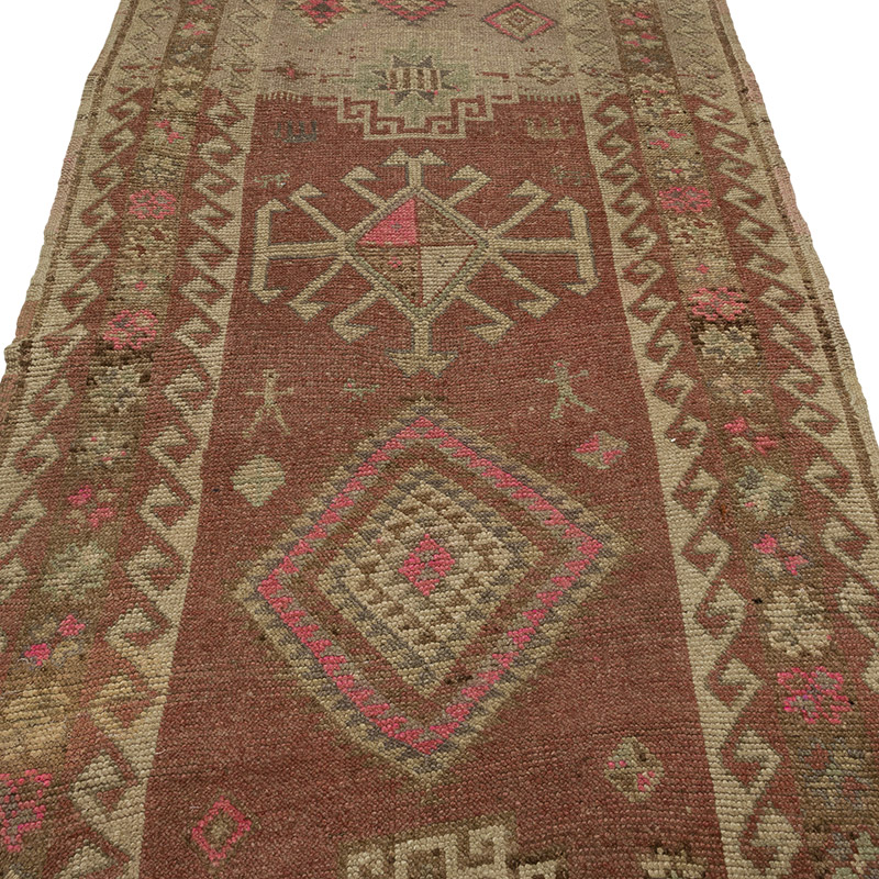 Alfombra Vintage de pasillo - 114 cm x 346 cm - K0085526