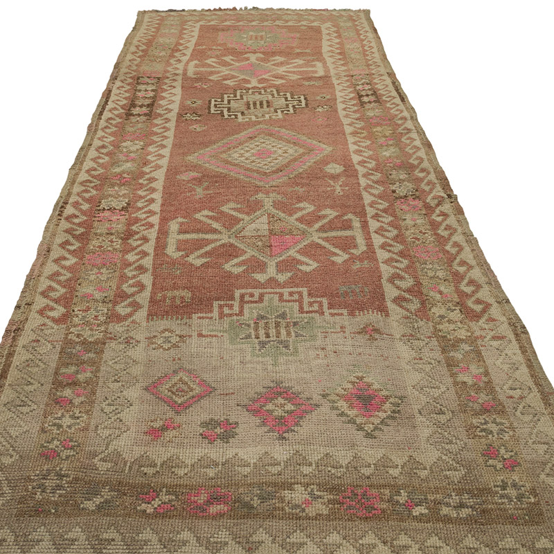 Alfombra Vintage de pasillo - 114 cm x 346 cm - K0085526