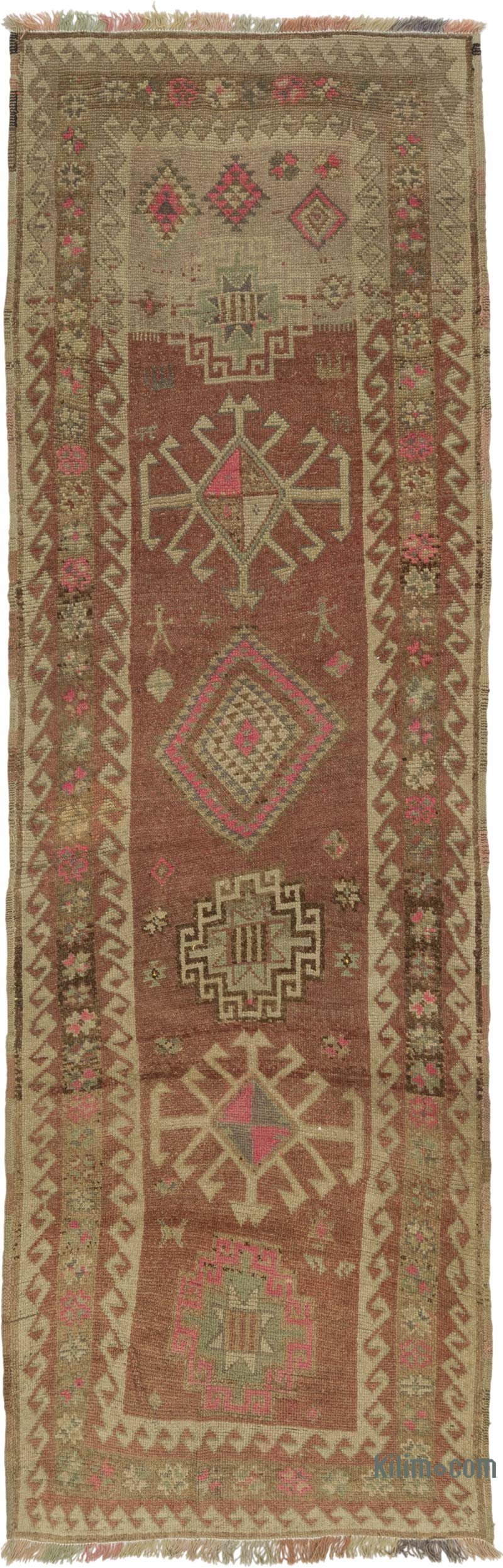 Alfombra Vintage de pasillo - 114 cm x 346 cm - K0085526
