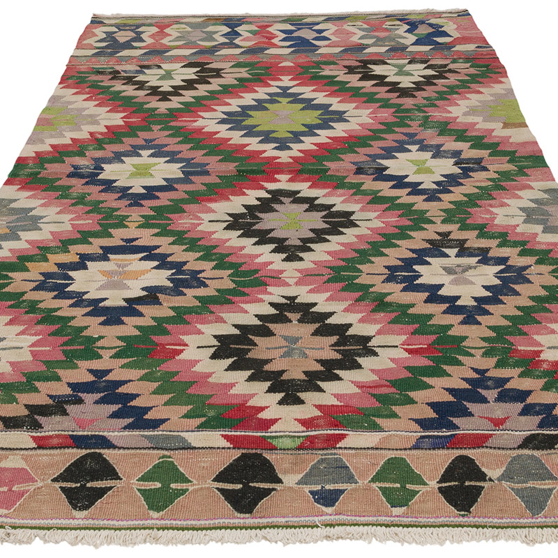Vintage Turkish Kilim Rug - 4' 1" x 7' 10" (49" x 94") - K0085528
