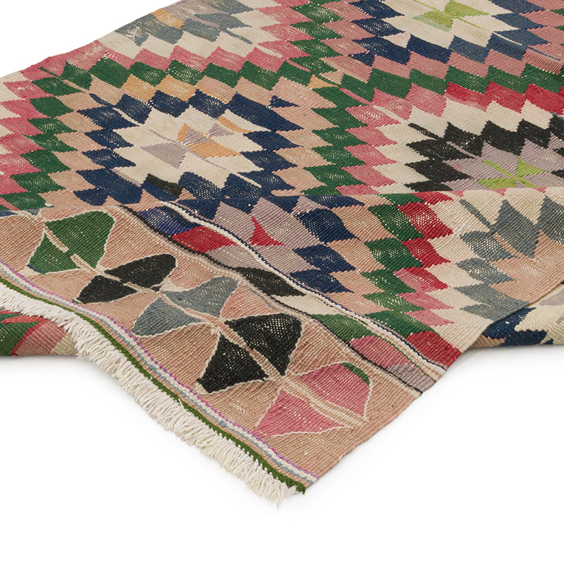 Vintage Turkish Kilim Rug - 4' 1" x 7' 10" (49" x 94") - K0085528