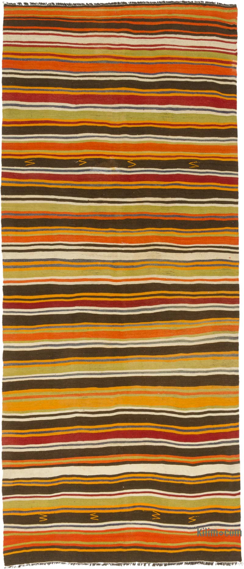 Vintage Turkish Kilim Rug - 5' 4" x 12' 5" (64" x 149") - K0085529