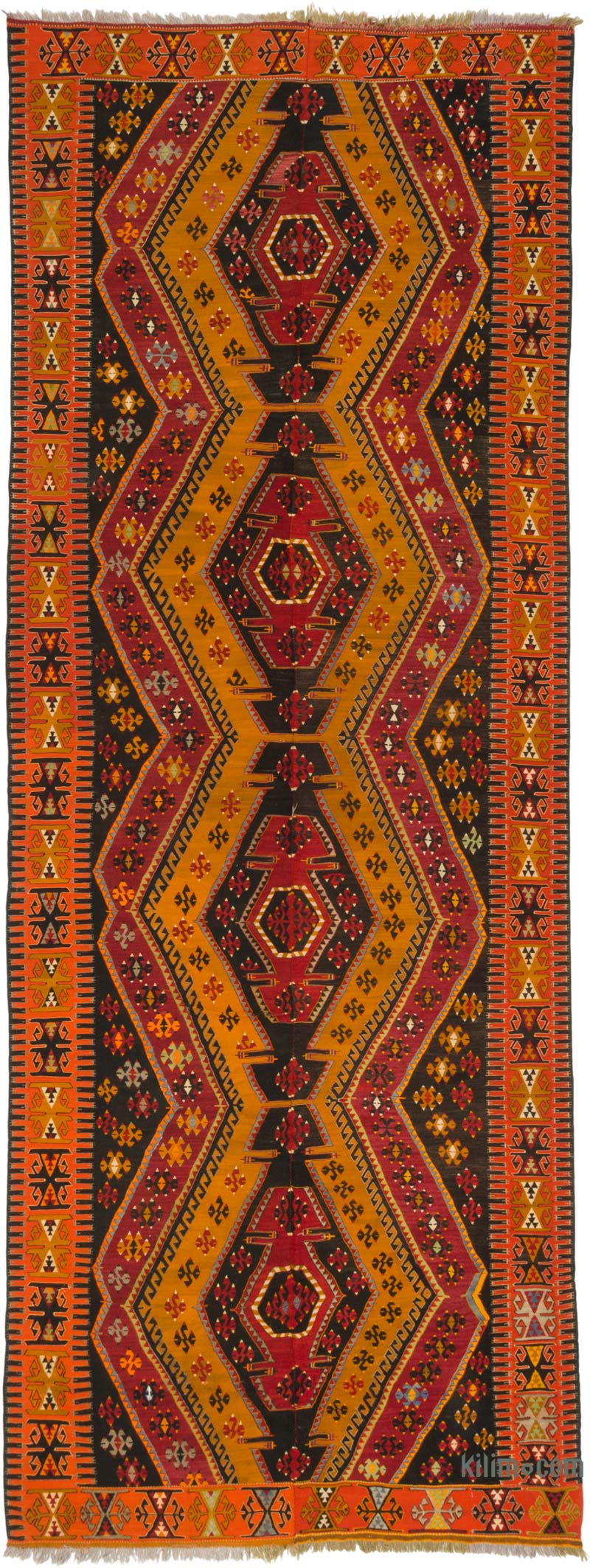 Vintage Malatya Kilim Rug - 6'  x 16' 1" (72" x 193") - K0085533