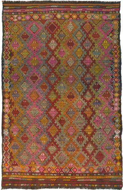 Vintage Anatolian Jijim Rug - 4' 3" x 6' 5" (51" x 77")