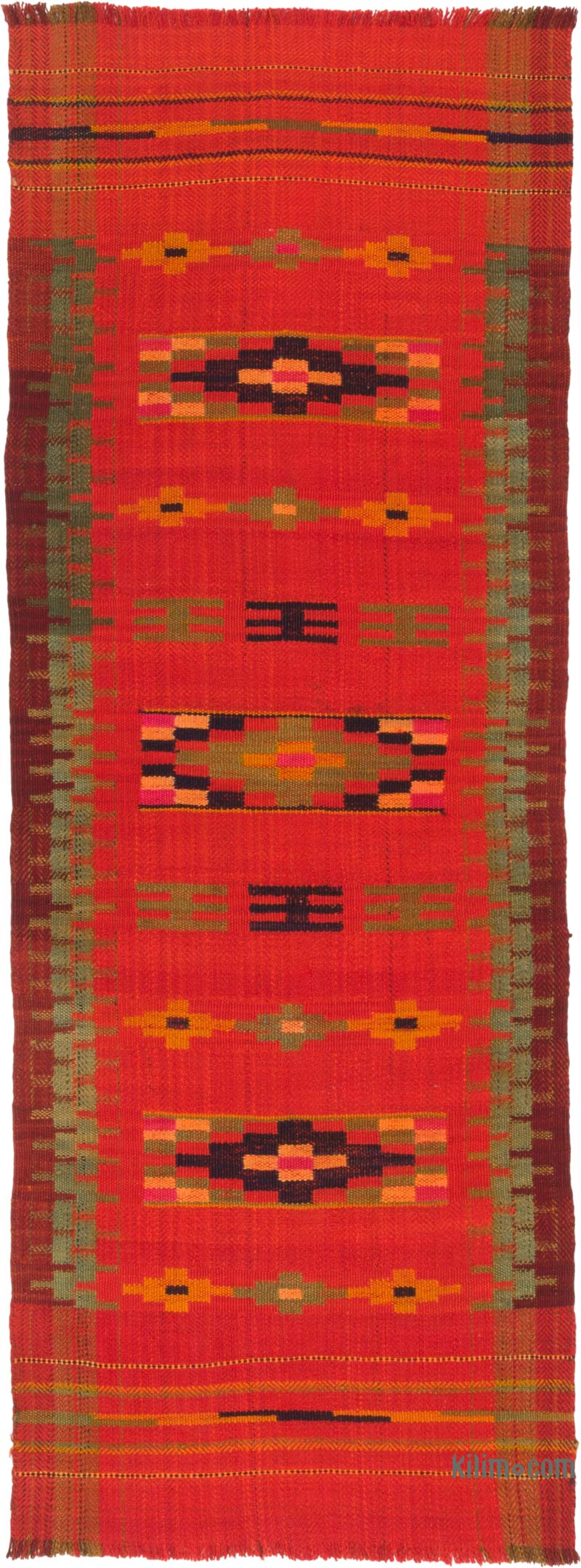 Vintage Manastir Kilim Runner - 2' 7" x 6' 11" (31" x 83") - K0085555