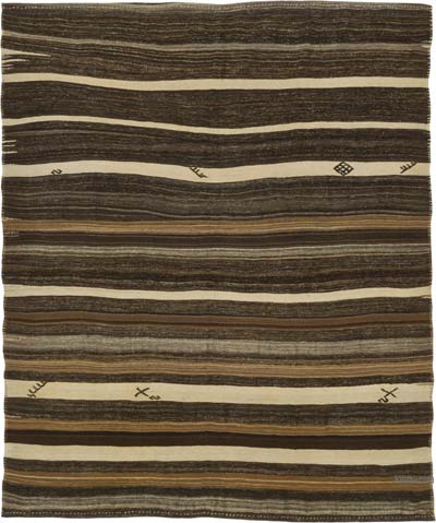 Vintage Anatolian Kilim Rug - 7' 1" x 8' 3" (85" x 99")