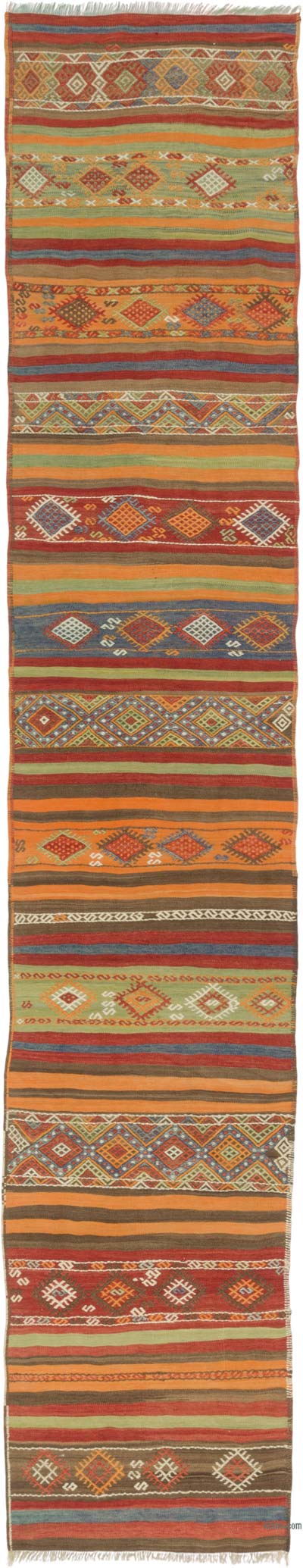 Vintage Sivas Kilim Runner - 2' 7" x 13' 1" (31" x 157")
