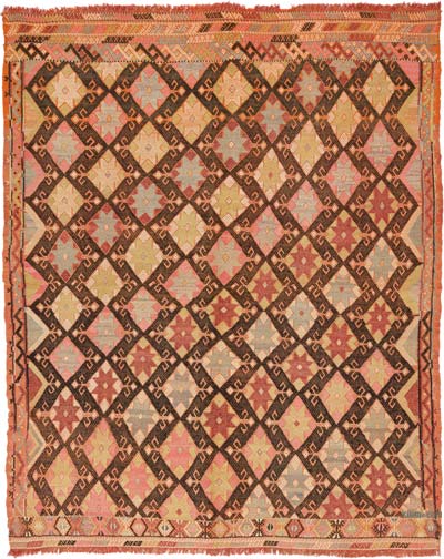 Vintage Anatolian Jijim Rug - 6' 3" x 7' 8" (75" x 92")