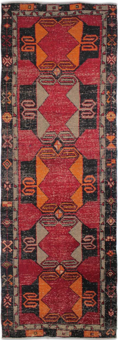 Vintage Turkish Hand-Knotted Rug - 3' 7" x 10' 11" (43" x 131")
