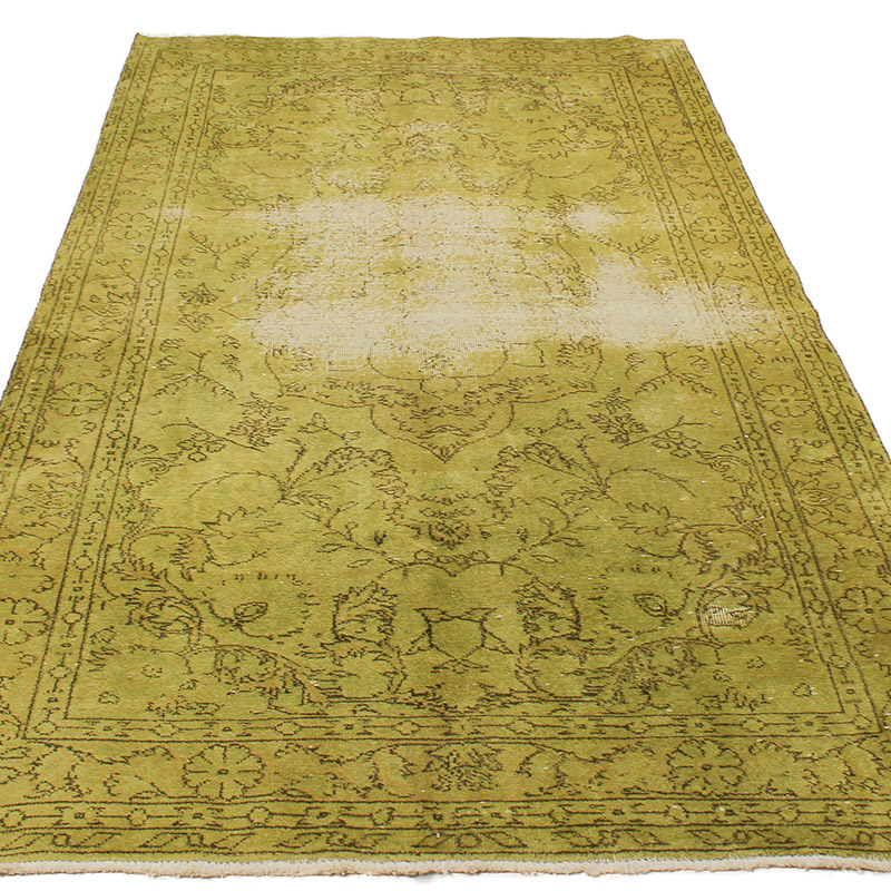 Over-dyed Vintage Hand-Knotted Turkish Rug - 4' 8" x 8' 5" (56" x 101") - K0085596