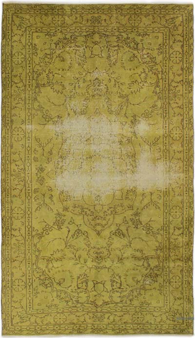 Over-dyed Vintage Hand-Knotted Turkish Rug - 4' 8" x 8' 5" (56" x 101")