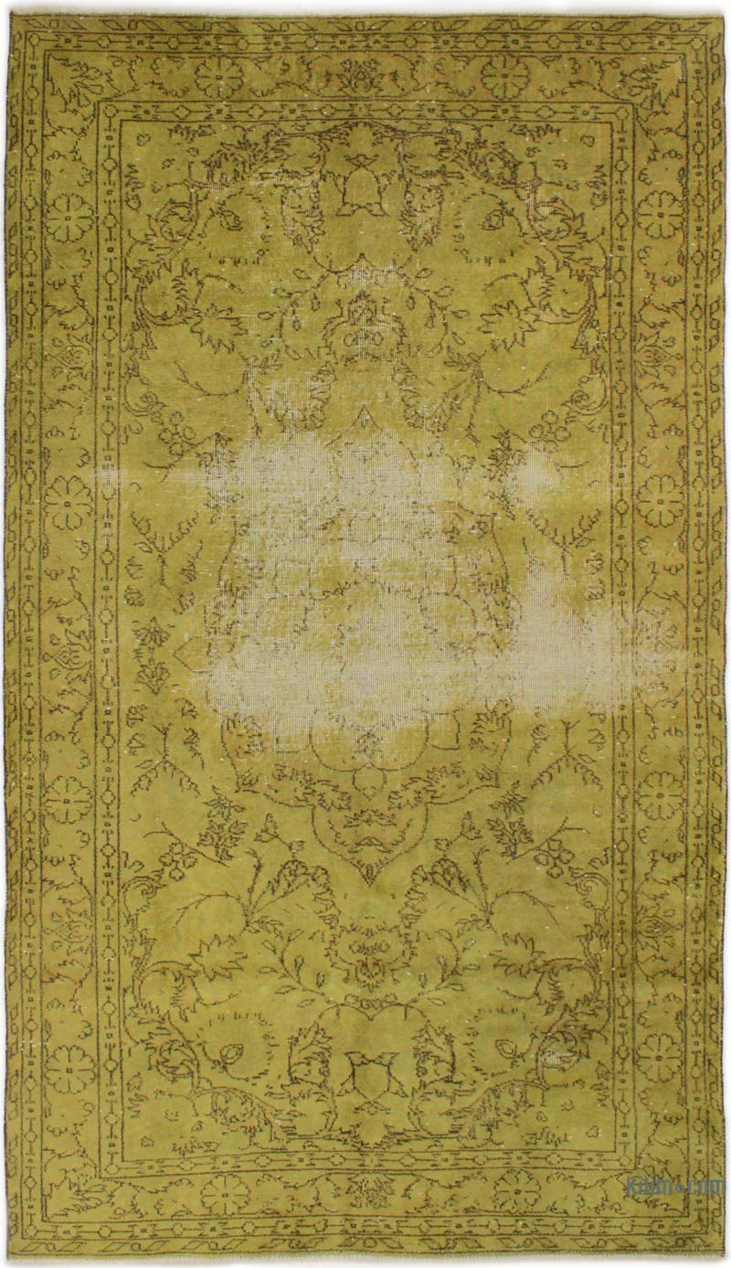 Over-dyed Vintage Hand-Knotted Turkish Rug - 4' 8" x 8' 5" (56" x 101") - K0085596