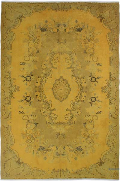 Over-dyed Vintage Hand-Knotted Turkish Rug - 5' 8" x 8' 9" (68" x 105")