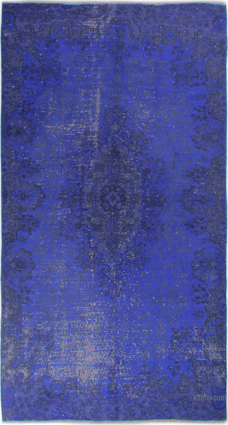 Over-dyed Vintage Hand-Knotted Turkish Rug - 4' 9" x 9'  (57" x 108") - K0085602